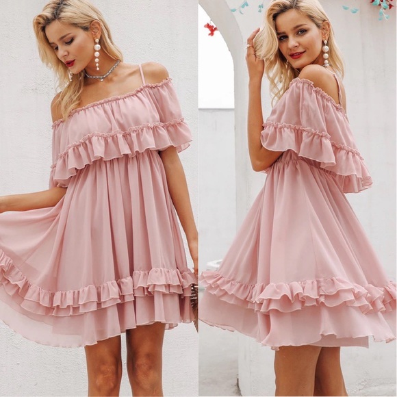 ⭐️Clearance⭐️October Love Soft Pink Ruffle Dress - Picture 2 of 4